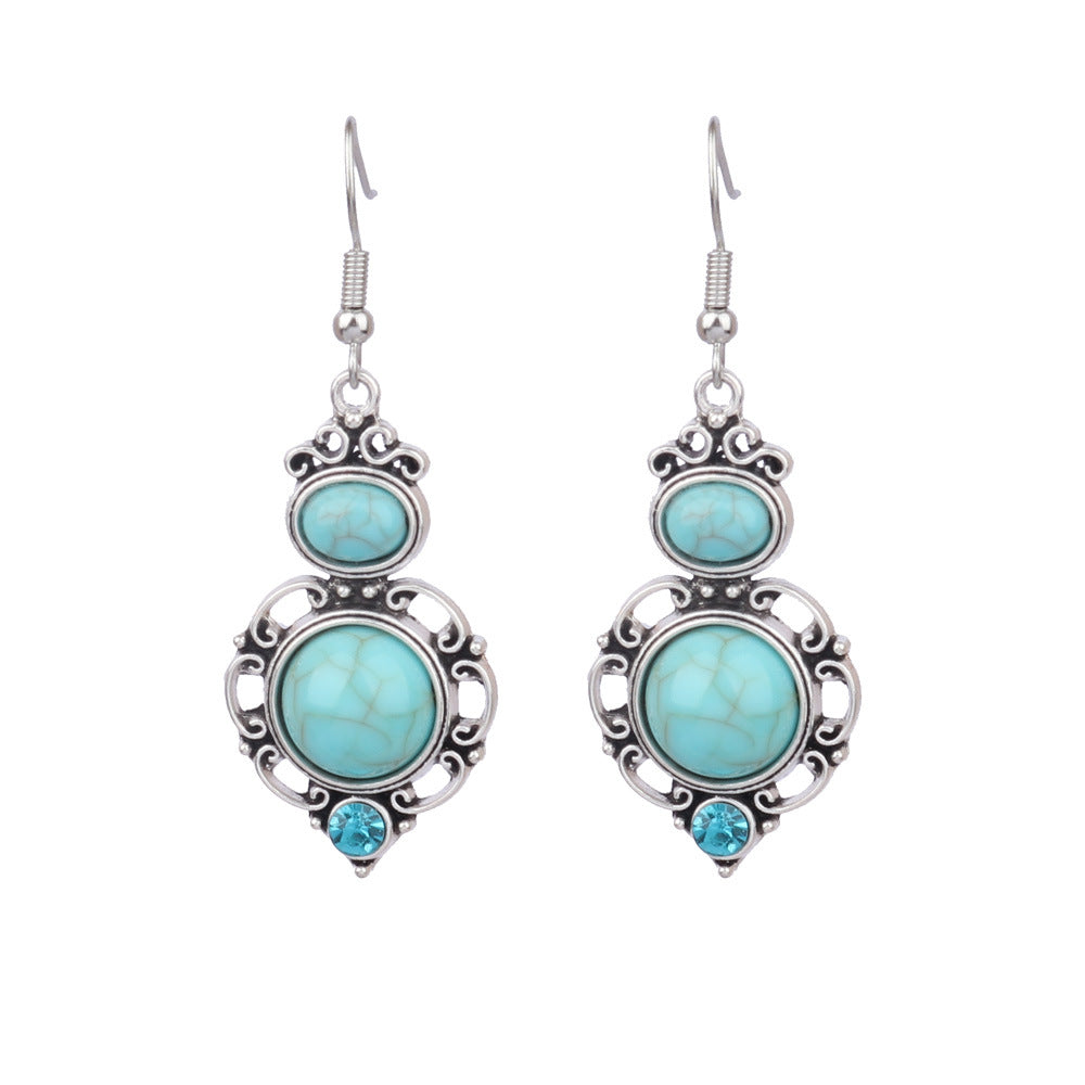 Wholesale Turquoise Fashion Alloy Geometric Earrings